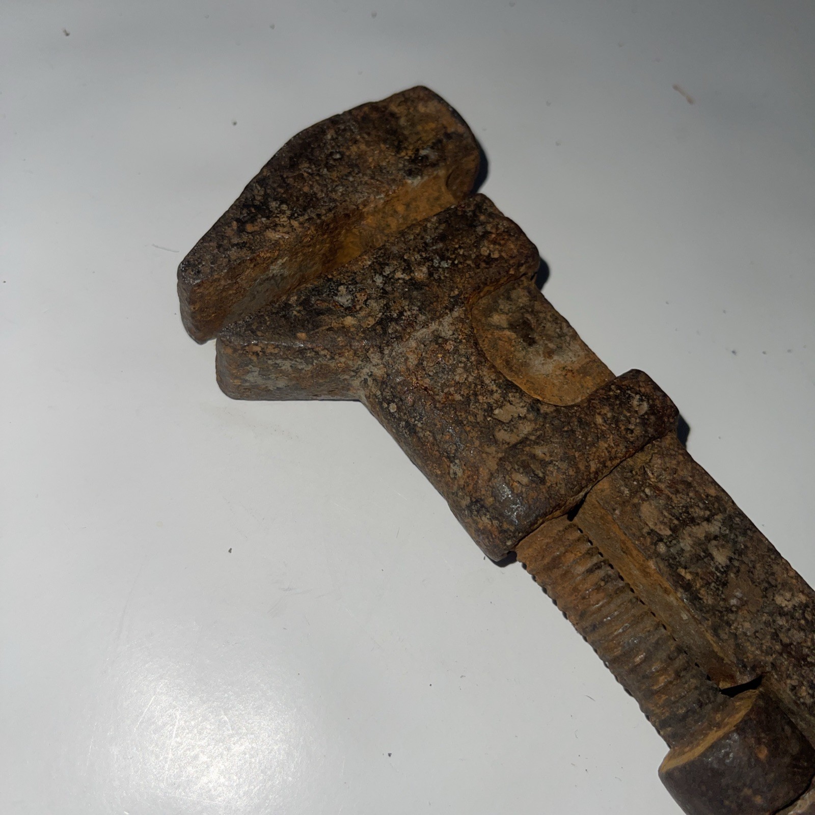 AG COES & Co? Antique Adjustable Monkey Wrench Wooden Handle 10″ Long USA READ