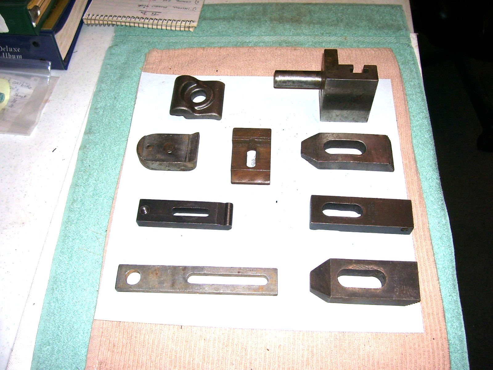 Lot of 9 MACHINIST TOOLS LATHE MILL Machinist Lot of Hold Down Straps, Block