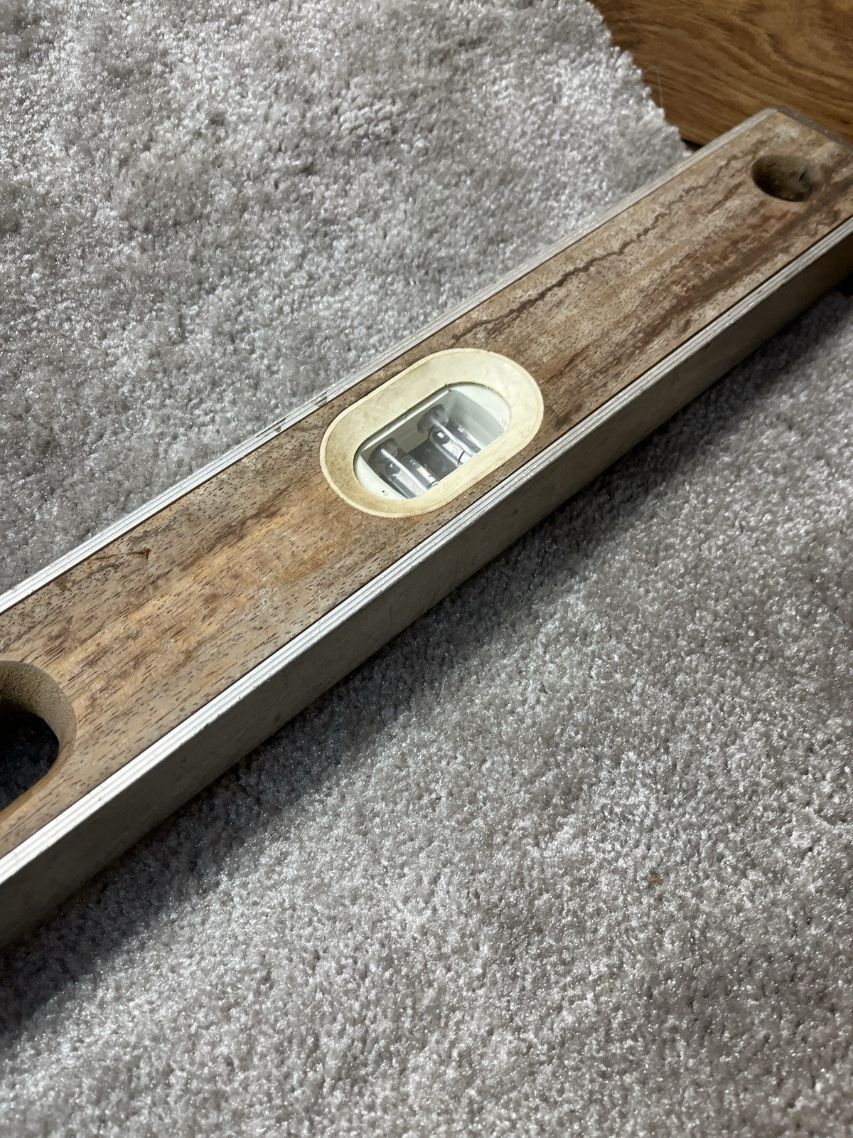 Vintage Stanley Wood And Aluminum Trim 48 Level Model 42-449