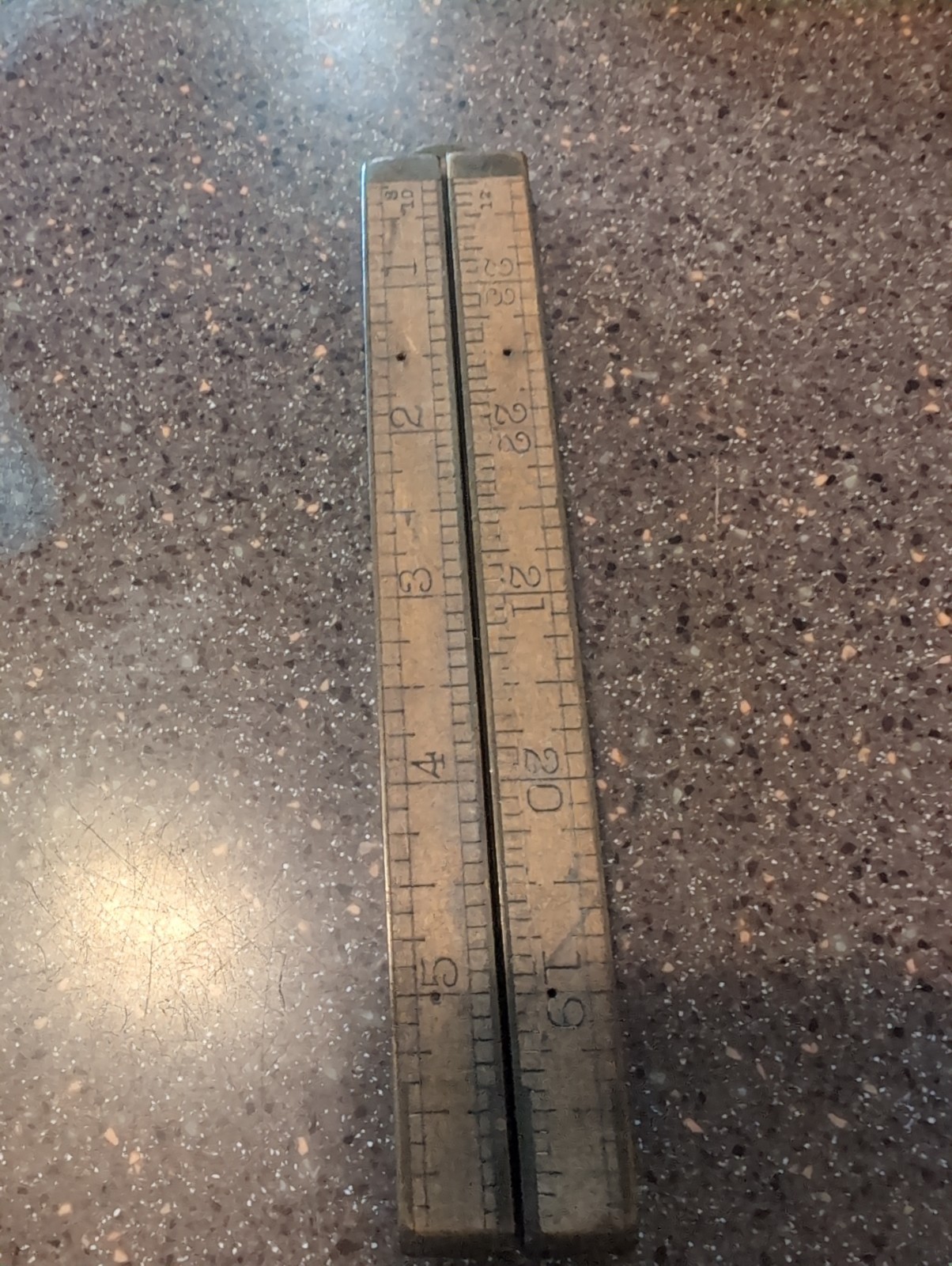 Antique Lufkin No 781 (62C) Folding Rule Ruler Brass & Boxwood EXC. RARE
