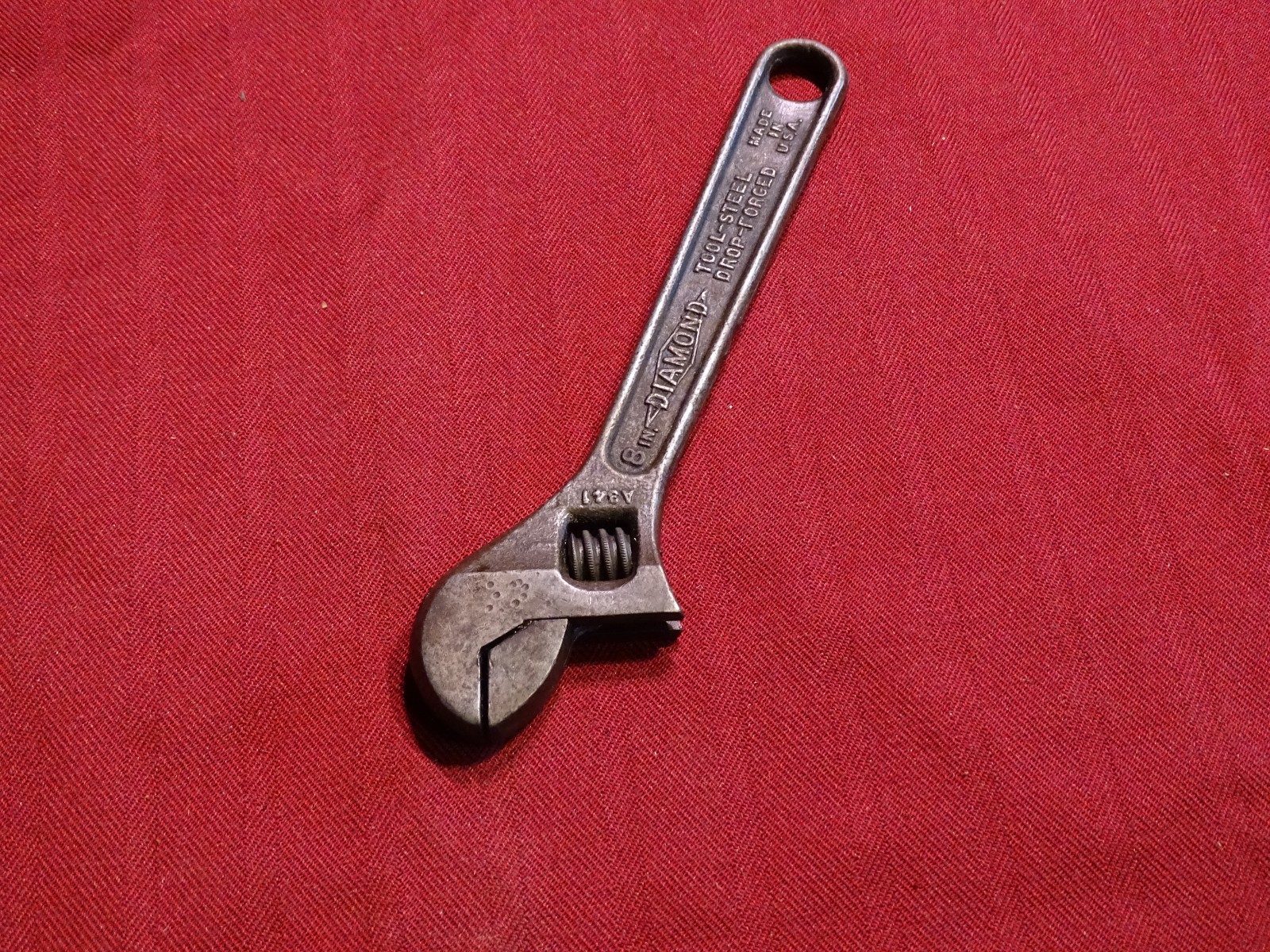 Antique Diamond Calk Horseshoe 8″ Adjustable Wrench Crescent Style Opening 1″