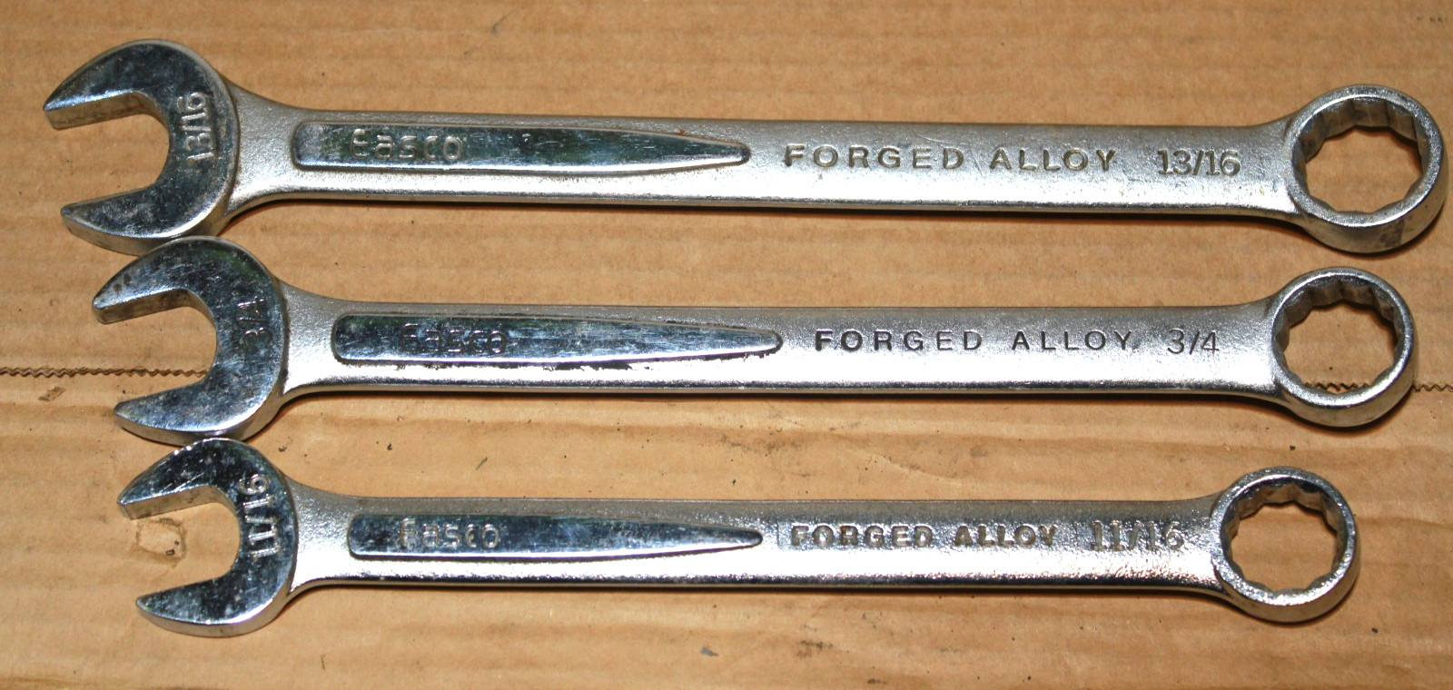 EASCO 11 Piece SAE Combination Wrench Set 3/8 to 1″ 92304 Vintage Made in USA