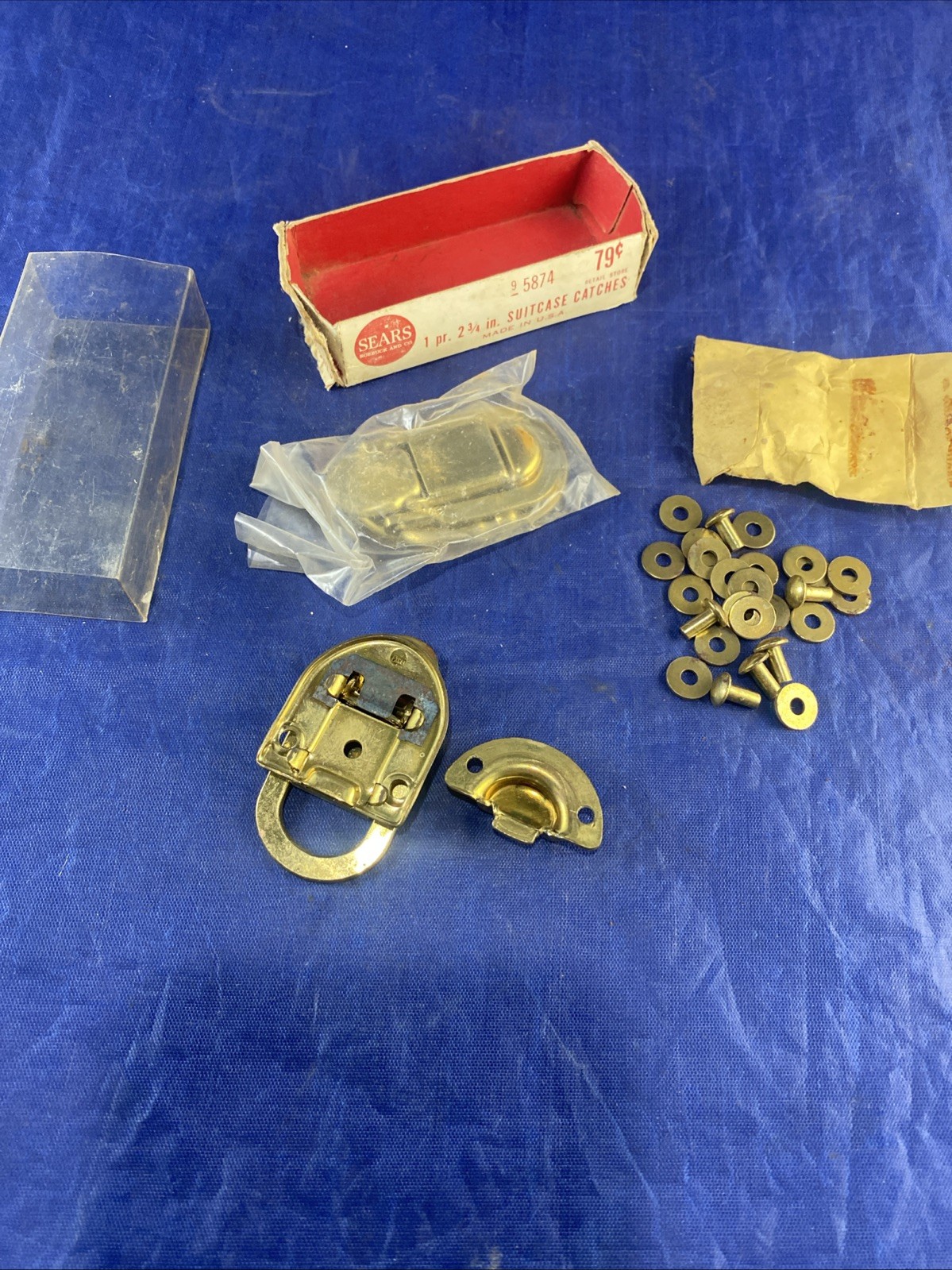 Toolbox Latch Catch 2 NOS Chest Suit Case Lock Hasp Closures Hardware Sears USA