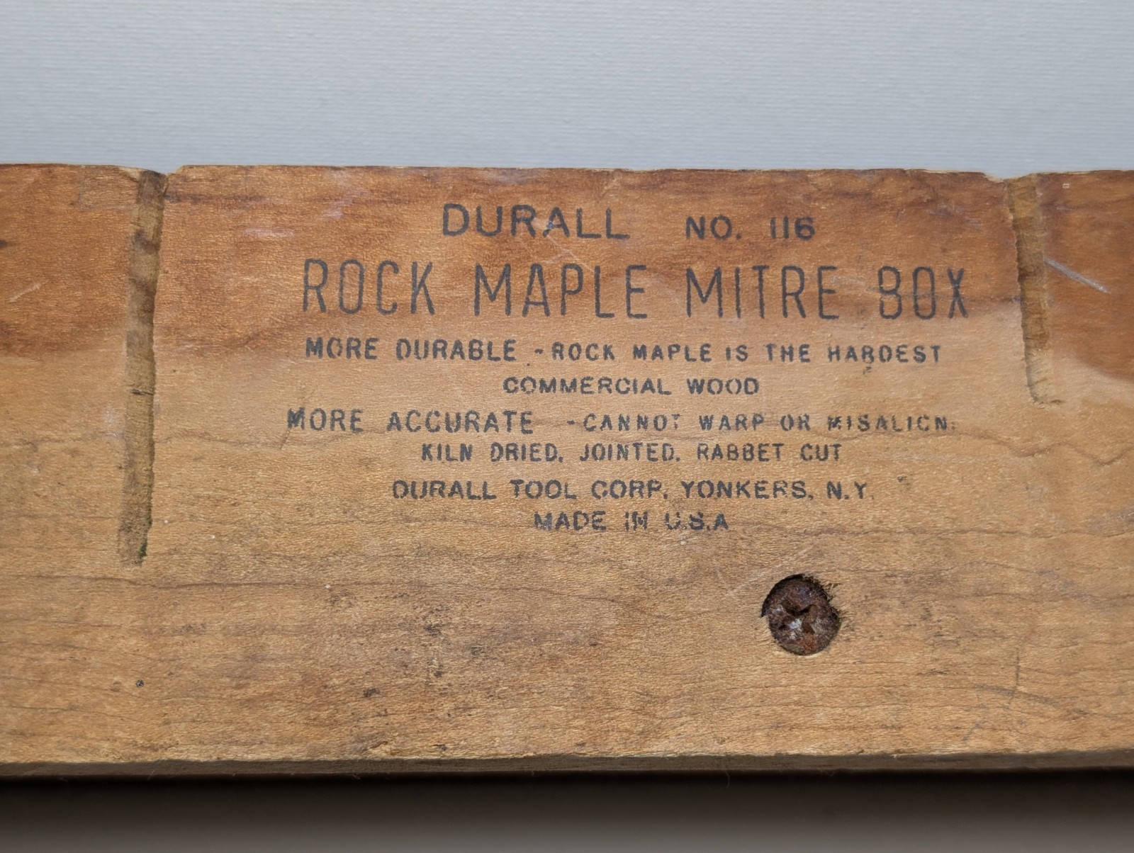 Vintage Durall No 116 Rock Maple Mitre Box Wood Miter Saw Guide Made In USA