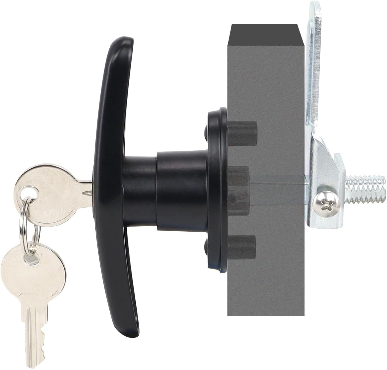 Keyed-Alike Locking T-Handle Kit for Truck Camper Shell/Cap & Topper – Black T-H