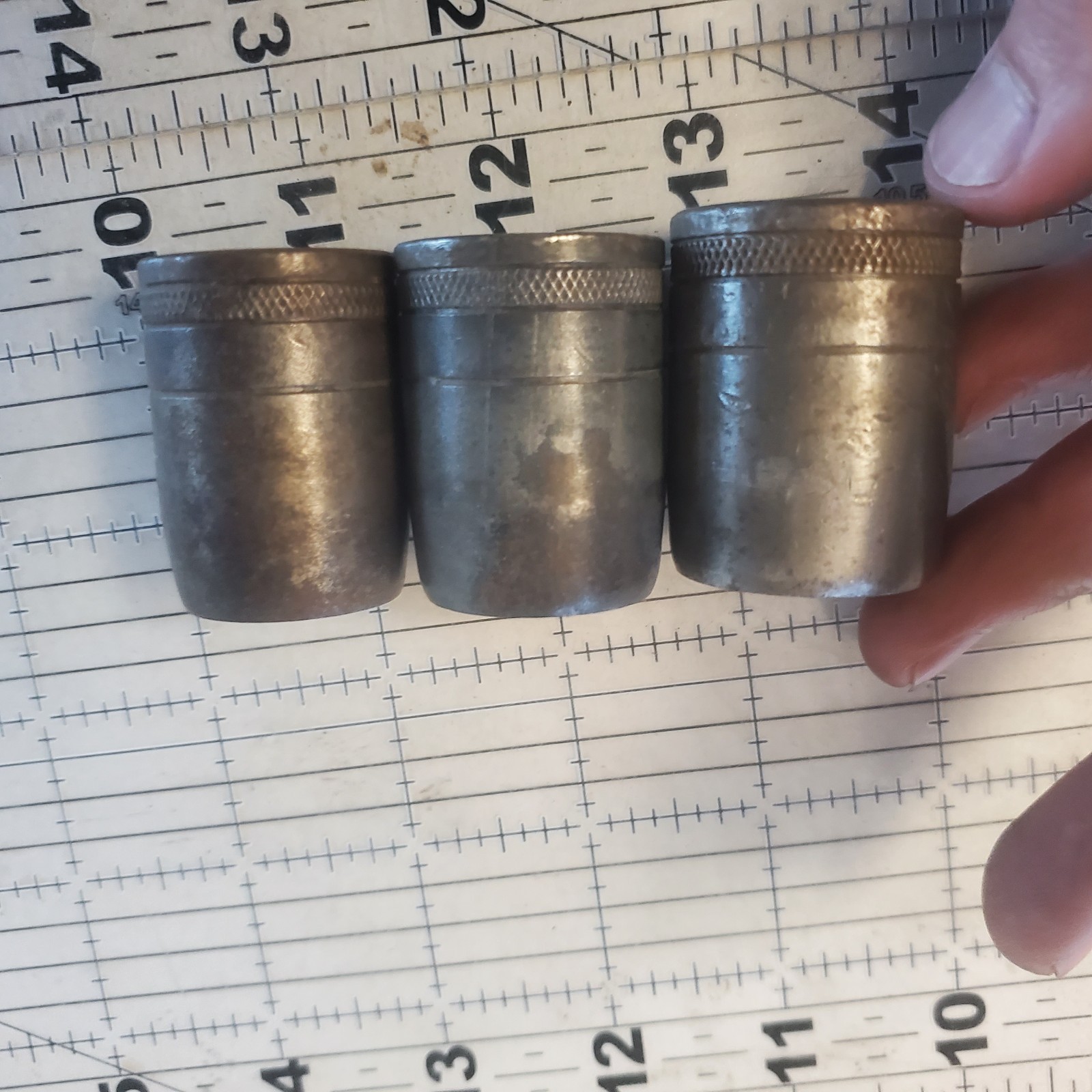 Vintage S-K 1/2″ Knurled Socket Set War Finish Black Oxide USA Tool 15/16 7/8 13