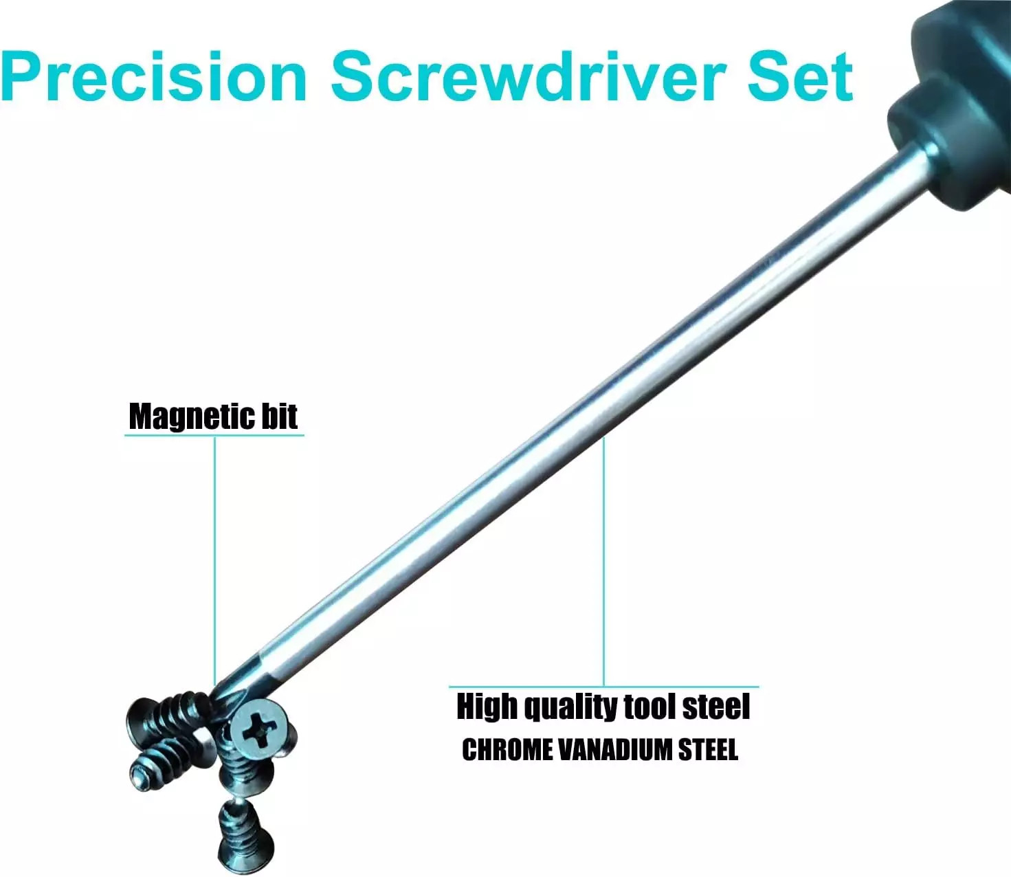 6 Piece Screwdriver Set 3 Phillips 3 Flat Head Heavy Duty Tips Grip Screw Driver