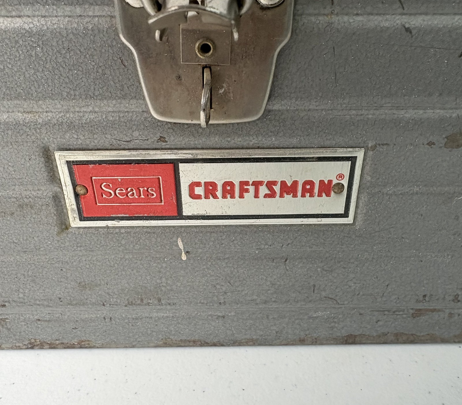 Vintage Craftsman Tool Box Model 65013, 17” X 7” X 7 1/2” Gray with Red Tray