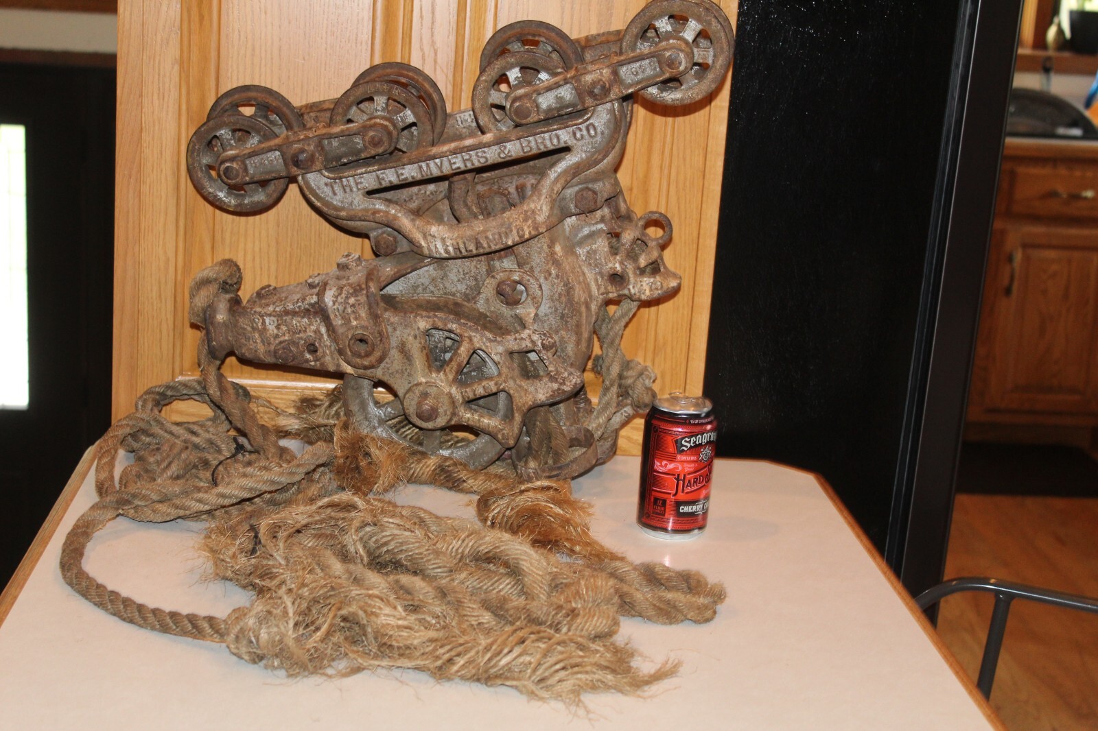 Vtg Antique Old Hay Trolley Farm Barn F E Meyers Light Industrial Cast Iron Tool