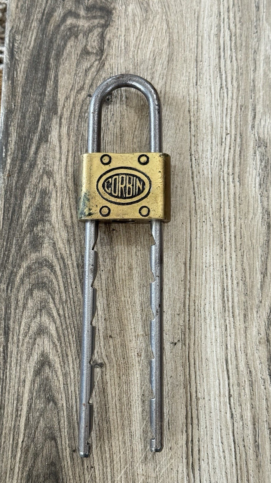 Vintage Old Corbin Bicycle Padlock Lock No Key