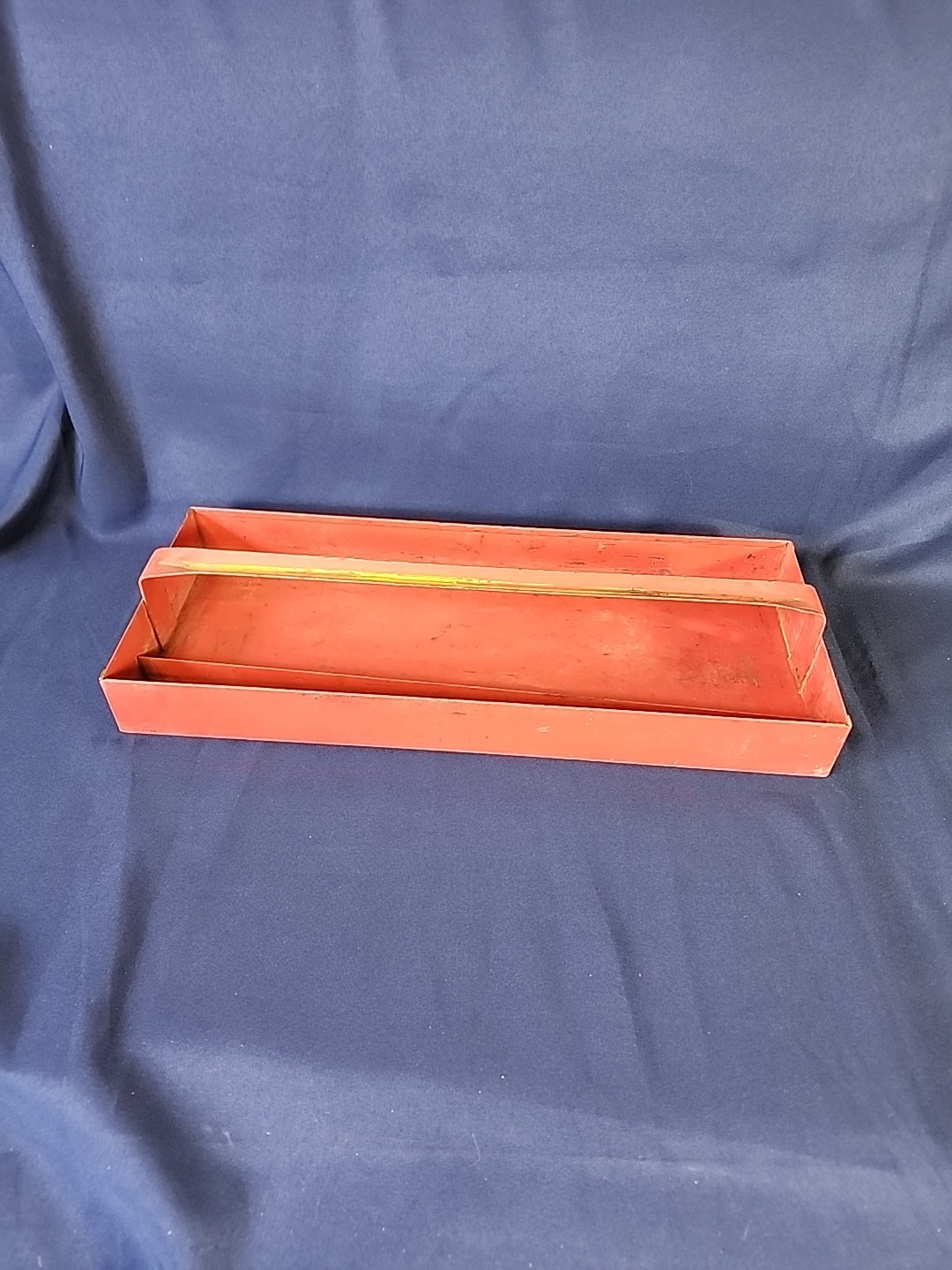 Vintage Metal Tool Box Tray Caddy 18-1/2″ x 7-1/2″ Red Snapon Craftsman Mac Tool