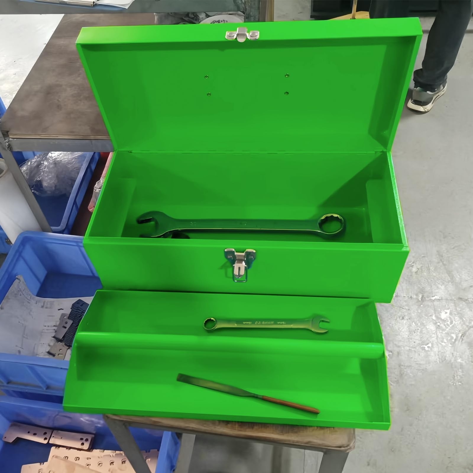 Metal Toolbox Portable Locking Tool Box Metal Took box Tool Box Organizer Tol…