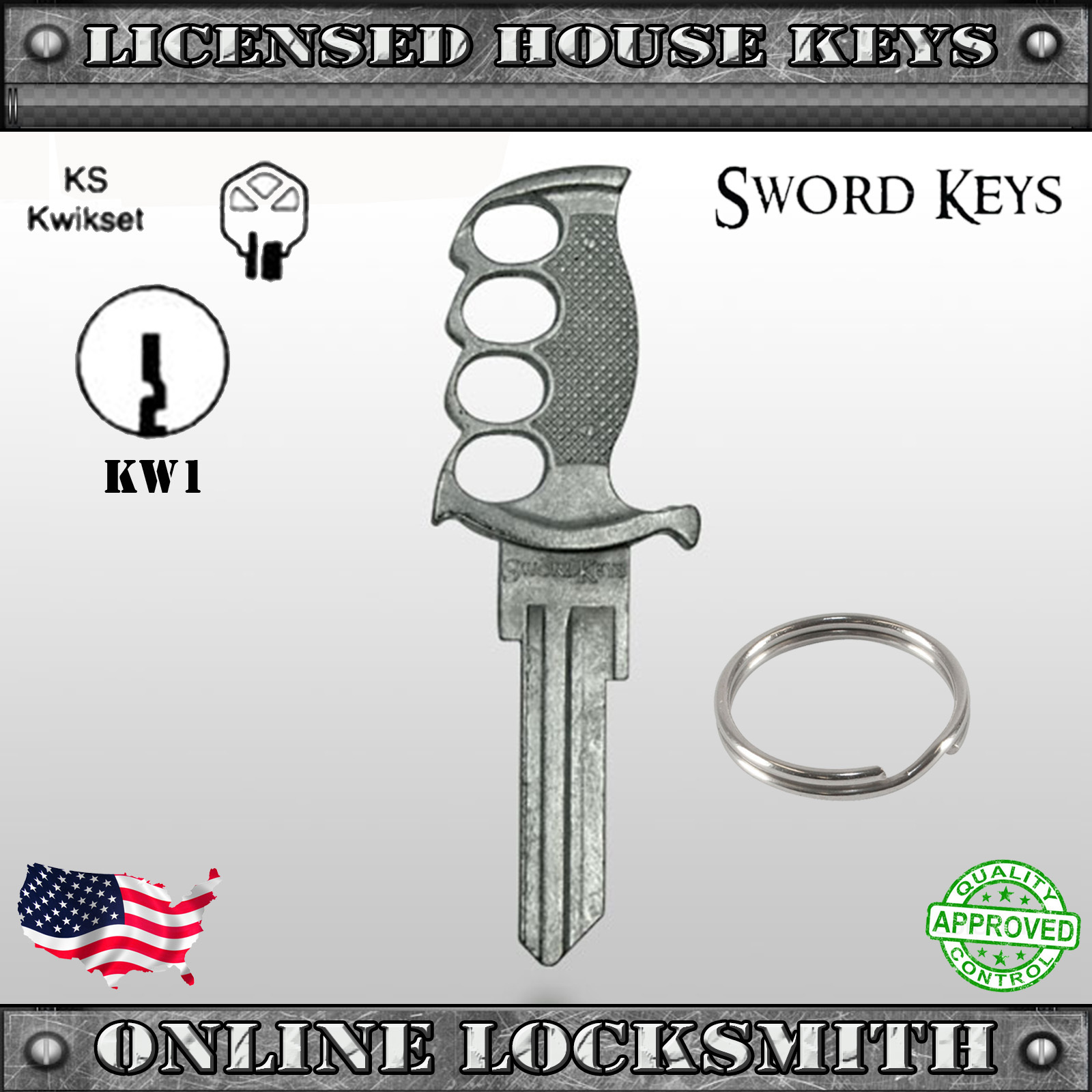 New 3D Sword Key / Knife Key – Blank Kwikset Keyway Made in USA