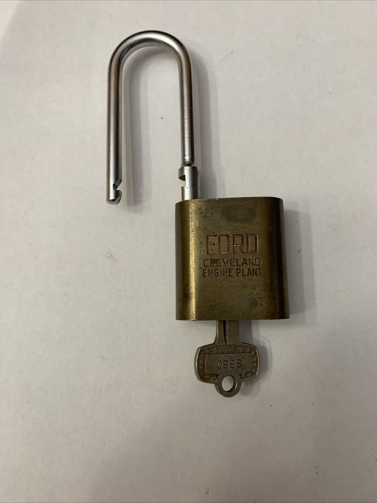 Rare Ford Cleveland Engine Plant BEST Padlock WORKS With Original Key