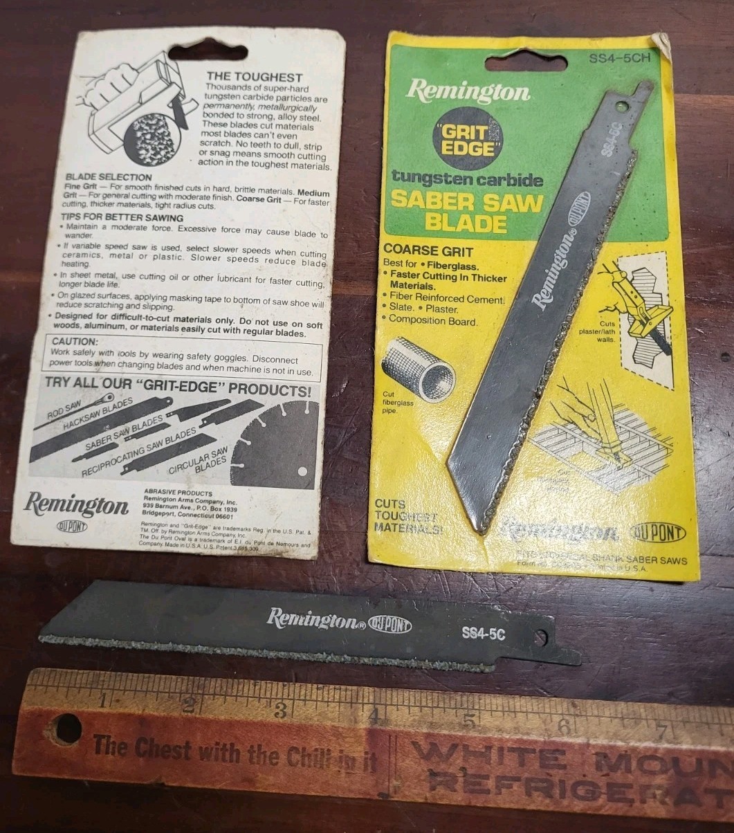 2 REMINGTON TUNGSTEN CARBIDE GRIT EDGE SABER SAW BLADE FIBERGLASS Plaster Slate