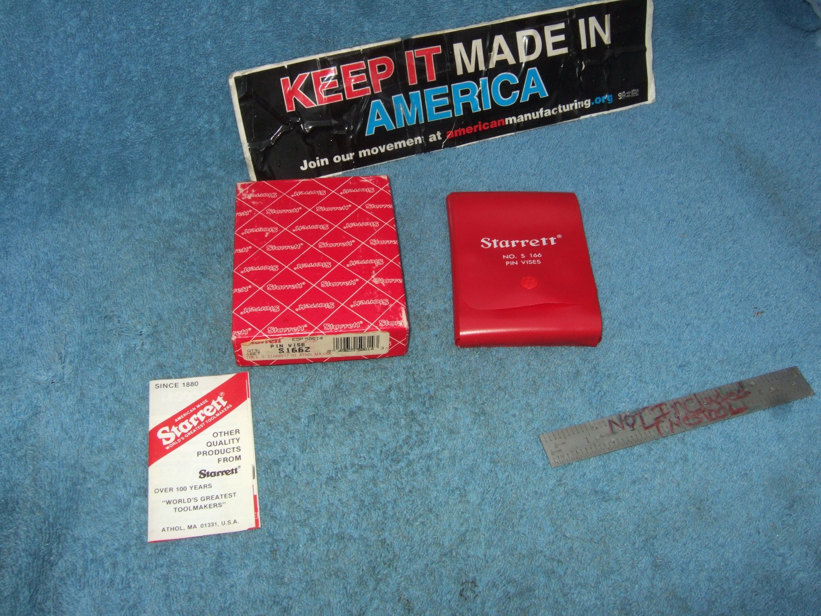 Starrett No S166 Pin Vise Set Vintage USA Octagonal Handle MACHINIST TOOLMAKER W