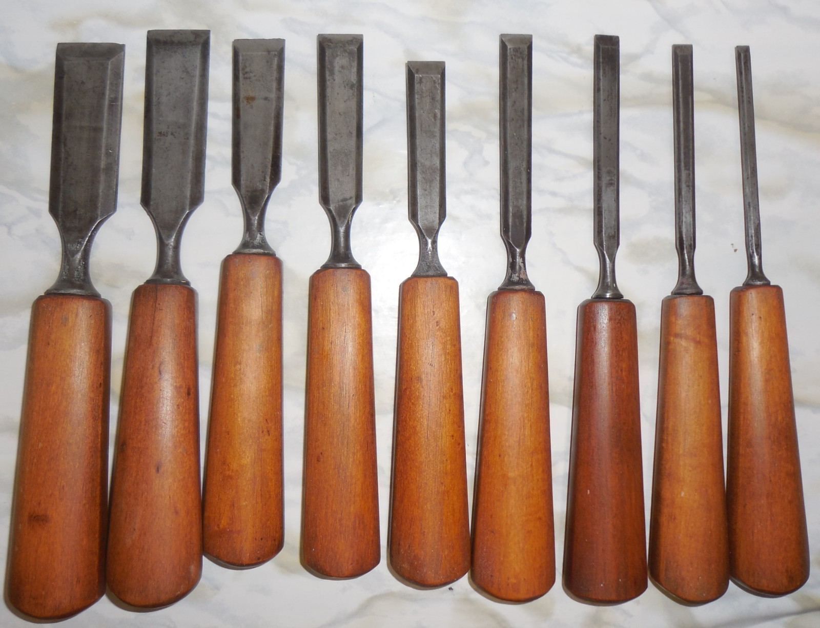 Vintage Erik Anton Berg Ekilstuna Garanti 9pc Chisel Set