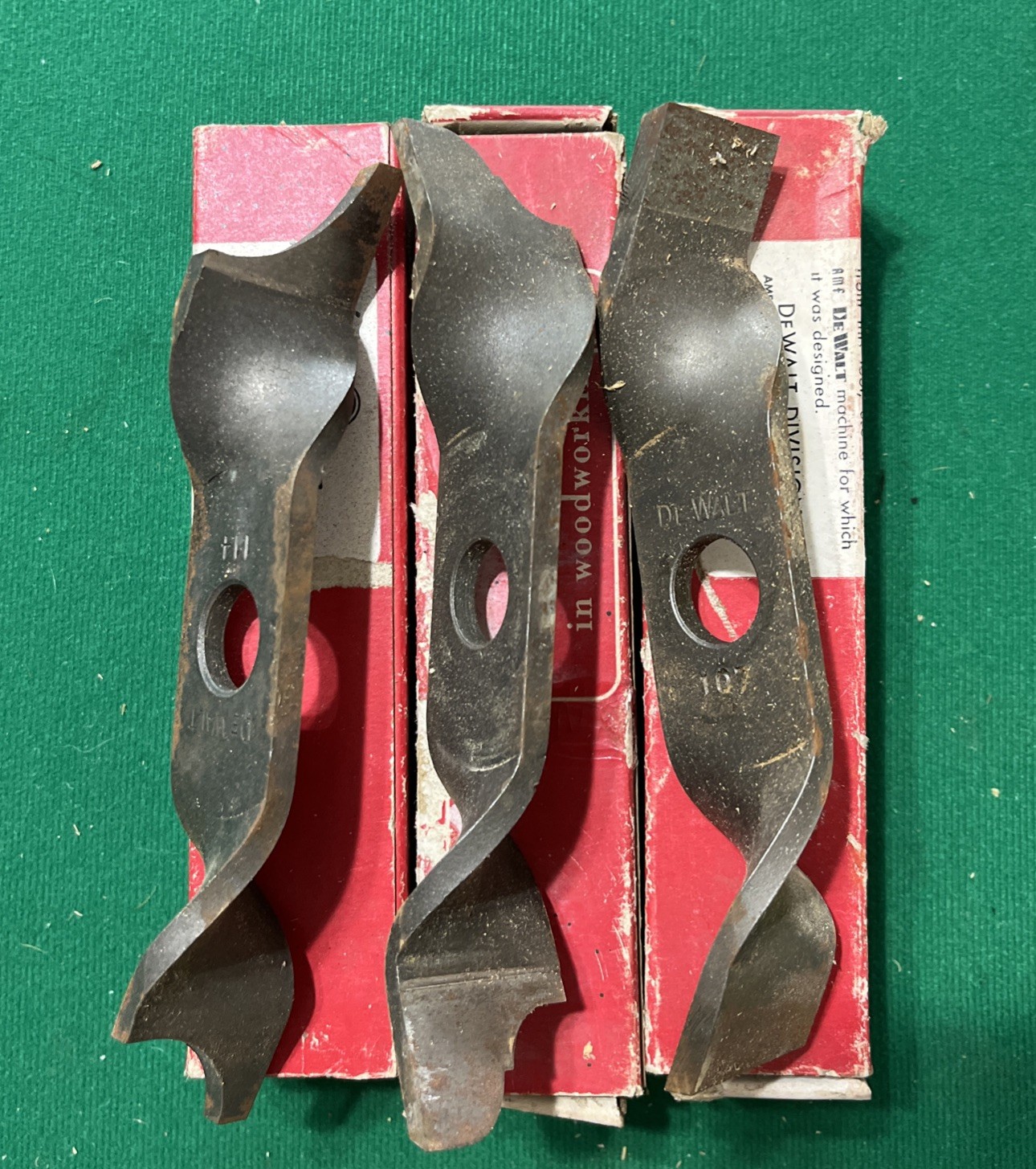 Vtg DeWalt Woodworking 107 113 114 Two Wing Straight Quarter Round Cove Cutters