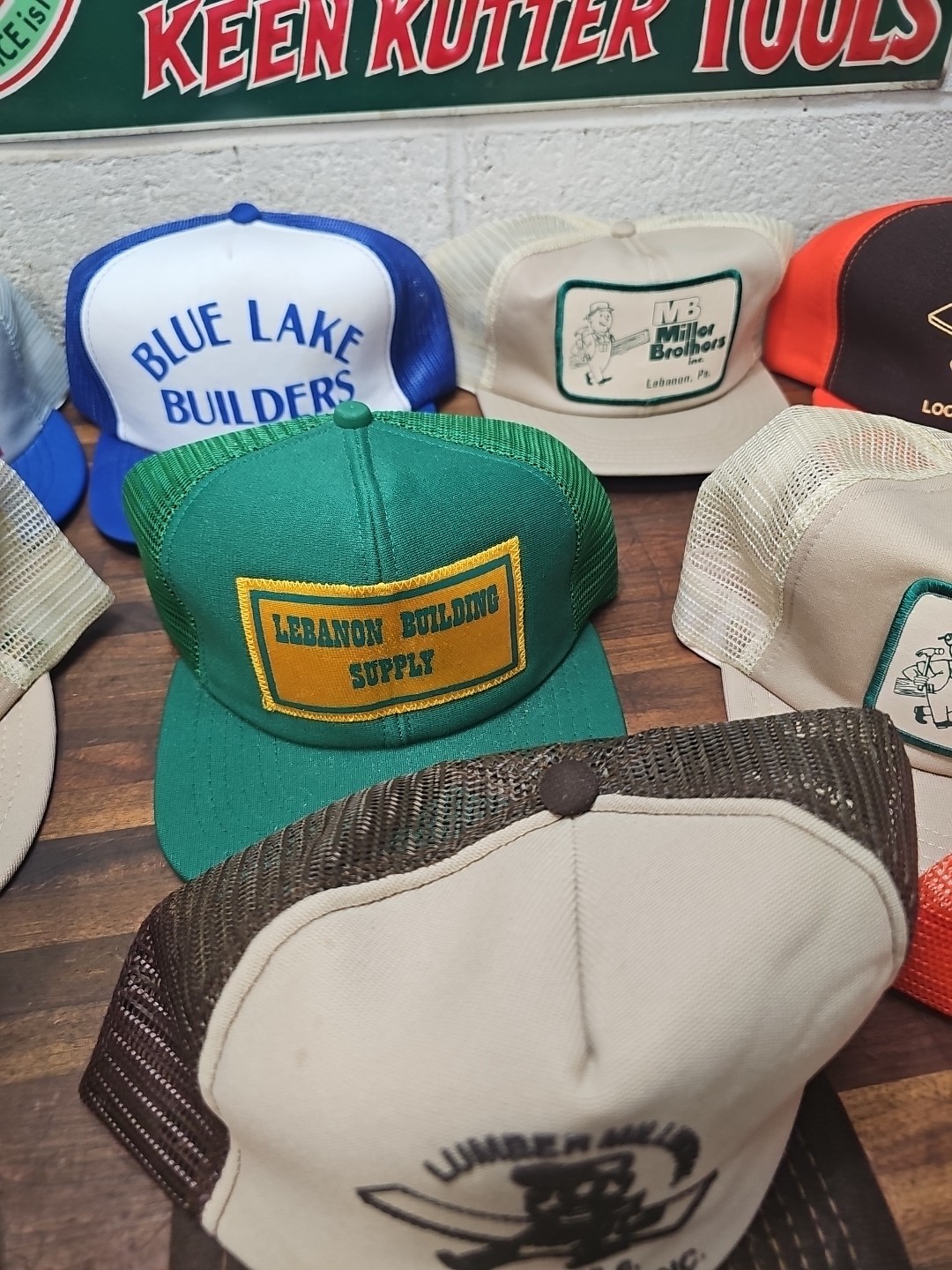 X1- Lot of Vintage Carpenter Building advertising Snap Back Trucker Hat Lot