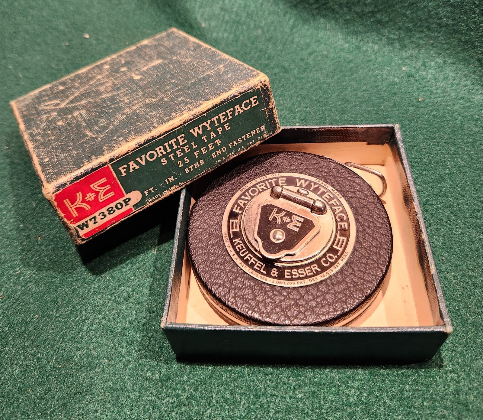 Vintage KEUFFEL & ESSER Favorite Wyteface steel tape 25 feet in box – NOS?