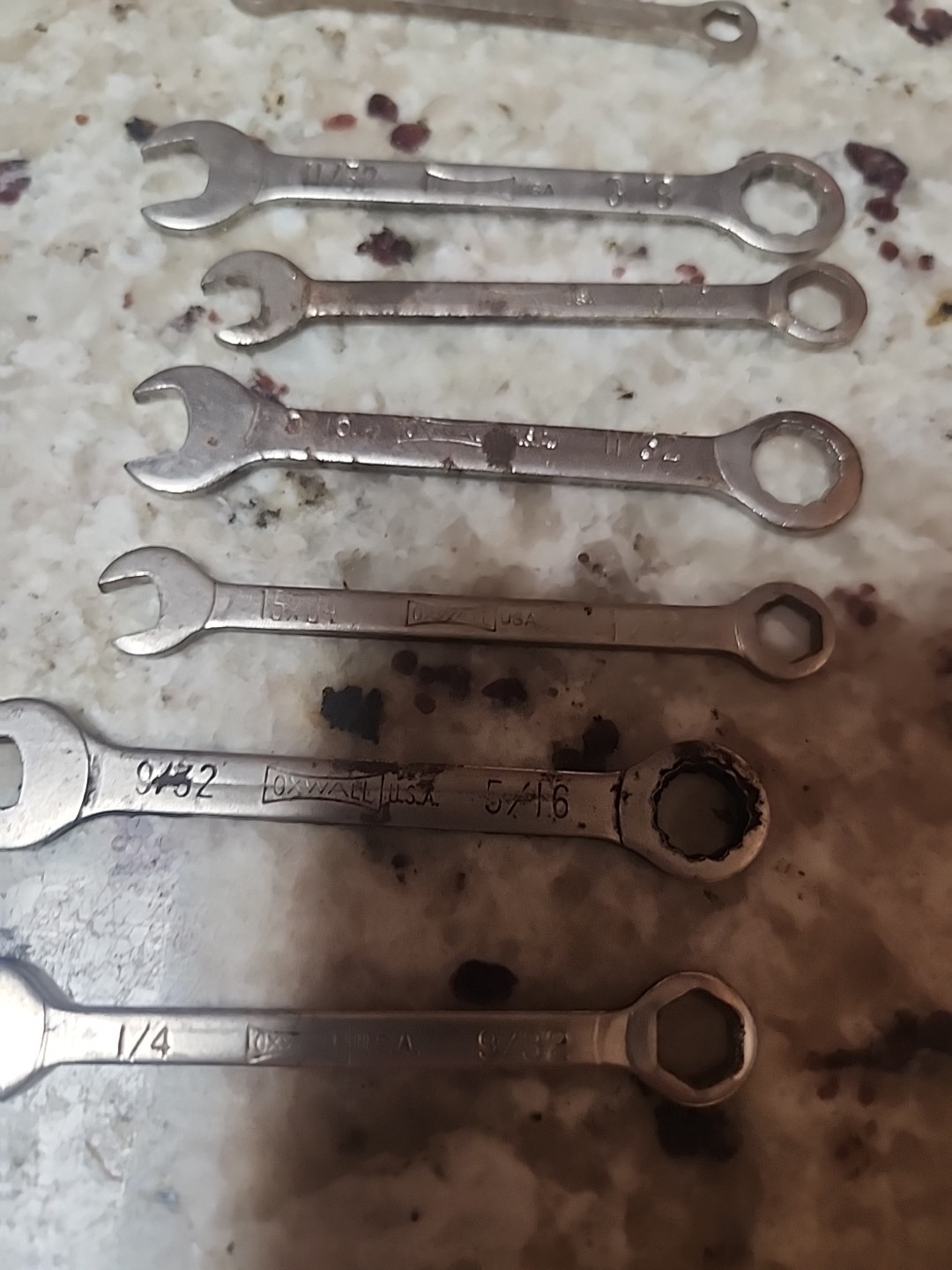 Set of 10 Vintage Oxwall Mini Standard Combination Wrenches Various Sizes Used