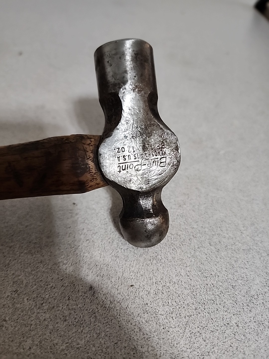 Vtg BLUE POINT BP12A 12 OZ. Head Ball Peen Hammer Kenosha Wisconsin USA