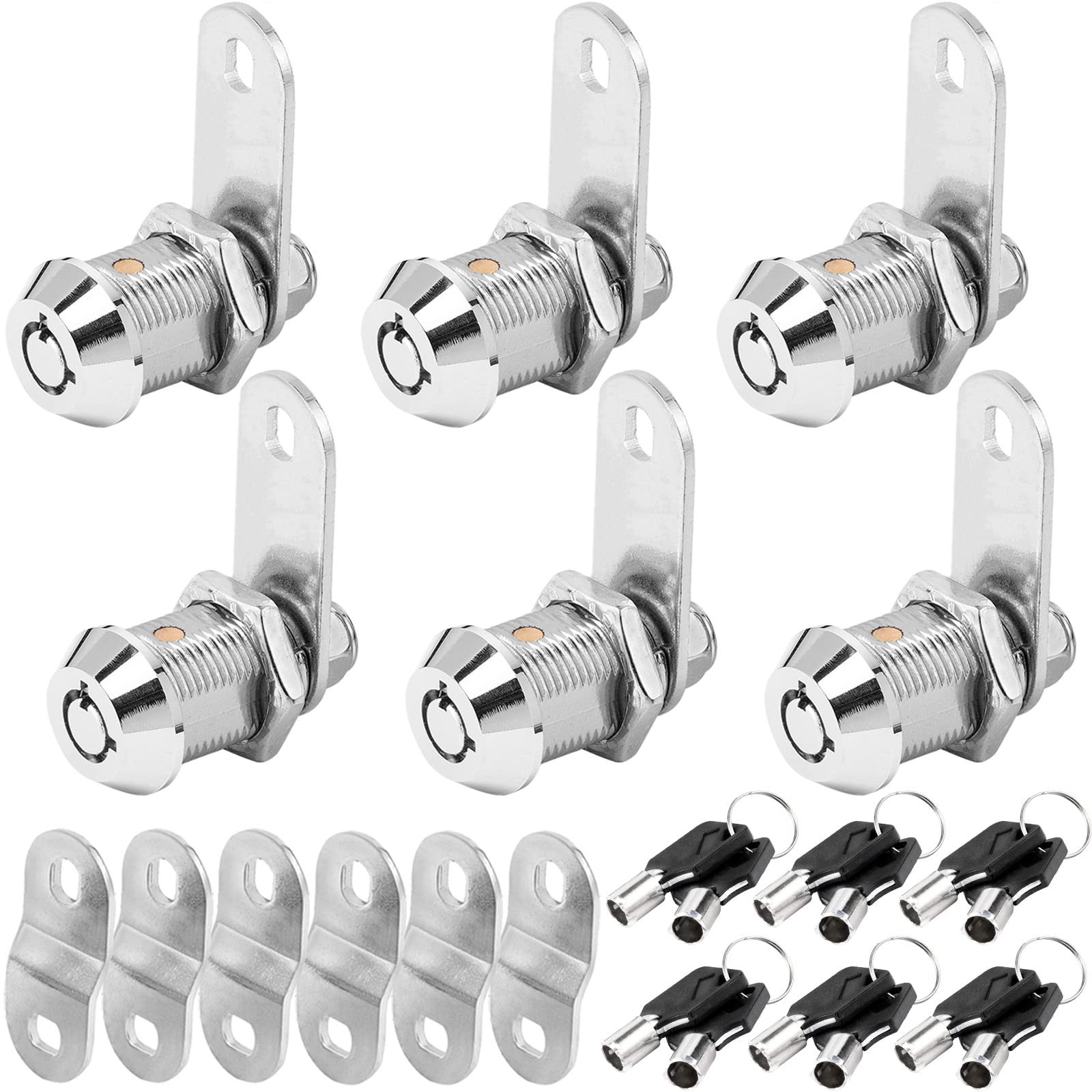 6-Pack 7/8′ RV Storage Locks Keyed Alike Camper Trailer Cabinet Locks